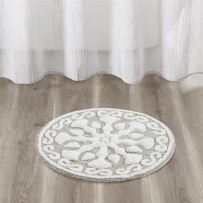 img 4 attached to 🌸 Premium Madison Park Casablanca 100% Cotton Tufted Bathroom Rugs - Luxurious Plush Medallion Floral Pattern Bath Mat for Absorbency, Quick Drying - Spa Inspired Design for Shower Room Décor - Round 25", Taupe