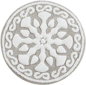 img 3 attached to 🌸 Premium Madison Park Casablanca 100% Cotton Tufted Bathroom Rugs - Luxurious Plush Medallion Floral Pattern Bath Mat for Absorbency, Quick Drying - Spa Inspired Design for Shower Room Décor - Round 25", Taupe