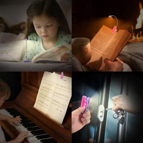 img 1 attached to 📚 HONGUT Amber Reading Light - Rechargeable Book Light for Kids, Clip On Reading Book Light with 2 Lighting Modes, Eye-Care Blue Light Blocking, Small Bookmark Light for Bookworms - Violet