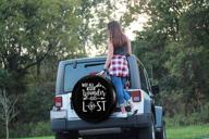 🔆 msguide 15" spare tire cover | not all those who wander are lost | jeep trailer rv truck | sunscreen dustproof corrosion proof wheel cover | diameter 27"-29" | 14 15 16 17 inch logo