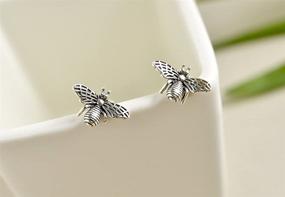 img 1 attached to SLUYNZ Sterling Silver Bee Earrings: Stylish 🐝 Studs for Women, Teen Girls; Adorable Bumble Bee Earrings