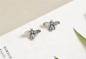 img 2 attached to SLUYNZ Sterling Silver Bee Earrings: Stylish 🐝 Studs for Women, Teen Girls; Adorable Bumble Bee Earrings