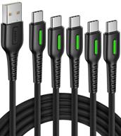 ⚡ iniu usb c cable [5-pack], 3.1a qc 3.0 fast charging usb type c cable - samsung galaxy s20 s10 s9 s8 plus note 10 lg google pixel moto - nylon braided phone charger [3.3+3.3+6+6+10ft] logo