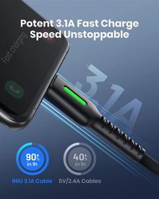 img 3 attached to ⚡ INIU USB C Cable [5-Pack], 3.1A QC 3.0 Fast Charging USB Type C Cable - Samsung Galaxy S20 S10 S9 S8 Plus Note 10 LG Google Pixel Moto - Nylon Braided Phone Charger [3.3+3.3+6+6+10ft]