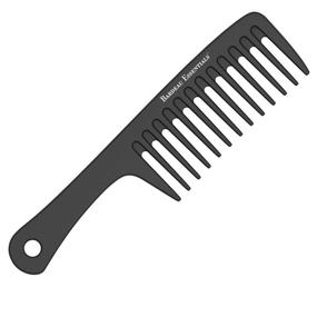 img 4 attached to 🔍 Bardeau Essentials Extra Large Detangler Comb with Handle for Men and Women - Wide Tooth Shower Comb, Perfect for Everyday Use on All Hair Types (Black)