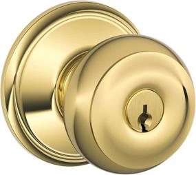 img 4 attached to 🔒 Sleek and Secure: Schlage F51A GEO 505 605 Georgian Bright Brass Door Knob Keyed Entry Lock