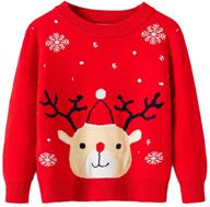 🎄 toddler boy girl knit christmas sweater: reindeer elk snowman cartoon sweatshirts tops for xmas logo