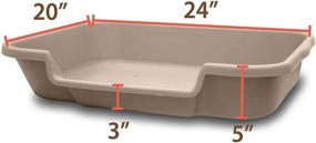 img 2 attached to 🚽 Ne14pets Kitty Go Here Senior Cat Litter Box - Beach Sand Color - Buy 2 Pans in 1 Box & Save on Shipping - Large 24" x 20" x 5" - USA Made