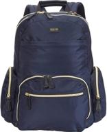 🎒 women's sophie backpack: kenneth cole reaction silky nylon laptop & tablet rfid bookbag - ideal for school, work, & travel, navy, one size logo