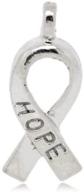 🎗️ housweety 100pcs silver tone 'hope' ribbon awareness pendants - elegant and meaningful jewelry pieces (19x8mm) logo