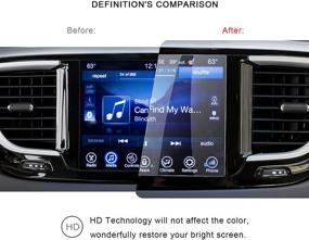 img 1 attached to Защитная плёнка RUIYA из закаленного стекла Clear HD для сенсорного дисплея машины Chrysler Pacifica Hybrid Uconnect с навигацией, 2017-2020 год, размер 8,4 дюйма.