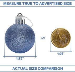 img 3 attached to 🎄 Shatterproof MoonXmas 34PCS Christmas Ball Ornaments Set - Blue, 1.57"/40MM Decoration for Xmas Tree, Home Party, Holiday, Anniversary, Halloween