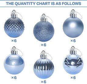 img 2 attached to 🎄 Shatterproof MoonXmas 34PCS Christmas Ball Ornaments Set - Blue, 1.57"/40MM Decoration for Xmas Tree, Home Party, Holiday, Anniversary, Halloween