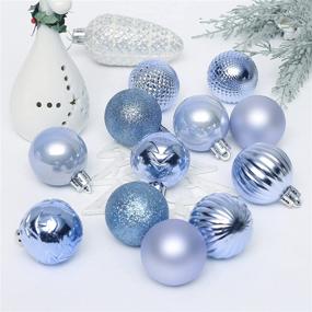 img 1 attached to 🎄 Shatterproof MoonXmas 34PCS Christmas Ball Ornaments Set - Blue, 1.57"/40MM Decoration for Xmas Tree, Home Party, Holiday, Anniversary, Halloween