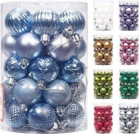 img 4 attached to 🎄 Shatterproof MoonXmas 34PCS Christmas Ball Ornaments Set - Blue, 1.57"/40MM Decoration for Xmas Tree, Home Party, Holiday, Anniversary, Halloween