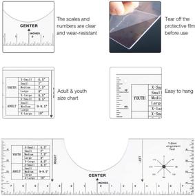 img 2 attached to 👕 T-Shirt Ruler Guide Alignment Tool 3-Pack - PEEWF T-Shirt Sublimation Align Tool Ruler for Heat Press, Sewing Guide, Sweatshirt & Hoodie Neck Socks Centering Template