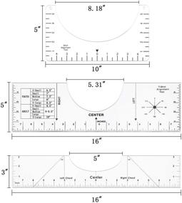 img 3 attached to 👕 T-Shirt Ruler Guide Alignment Tool 3-Pack - PEEWF T-Shirt Sublimation Align Tool Ruler for Heat Press, Sewing Guide, Sweatshirt & Hoodie Neck Socks Centering Template