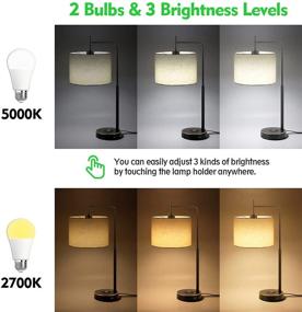 img 3 attached to Modern Bedside Touch Control Table Lamp with Wireless Charging, USB Ports, and Dimmable 3 Way Lighting - Perfect for Bedroom, Living Room, and Office Use | Includes 2 LED Bulbs