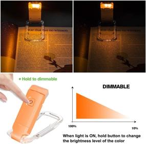 img 2 attached to 📚 Amber Book Reading Light by BIGLIGHT - LED Clip-on Book Lights for Bedtime Reading - Compact Kids Book Light - USB Rechargeable - 2 Adjustable Brightness Levels - Eye-Protection Orange