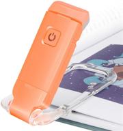 📚 amber book reading light by biglight - led clip-on book lights for bedtime reading - compact kids book light - usb rechargeable - 2 adjustable brightness levels - eye-protection orange логотип