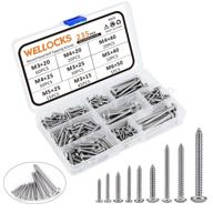 🔩 wellocks 235 pcs wood screws set: m3/m4/m5/m6 stainless steel round head self tapping screws assortment kit with storage box - rust-proof wood screw kit for homemade, repairment, woodwork indoor (d035) логотип