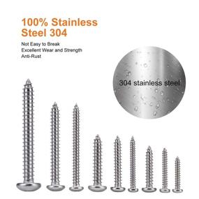 img 2 attached to 🔩 WELLOCKS 235 PCS Wood Screws Set: M3/M4/M5/M6 Stainless Steel Round Head Self Tapping Screws Assortment Kit with Storage Box - Rust-Proof Wood Screw Kit for Homemade, Repairment, Woodwork Indoor (D035)