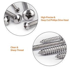 img 1 attached to 🔩 WELLOCKS 235 PCS Wood Screws Set: M3/M4/M5/M6 Stainless Steel Round Head Self Tapping Screws Assortment Kit with Storage Box - Rust-Proof Wood Screw Kit for Homemade, Repairment, Woodwork Indoor (D035)