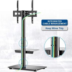 img 1 attached to 📺 YOMT 27-55 inch Floor TV Stand with Mount - Swivel Small TV Stand for Bedroom, Living Room, and Corner - Black, Compatible with LCD, LED, OLED TVs