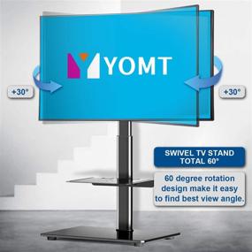 img 2 attached to 📺 YOMT 27-55 inch Floor TV Stand with Mount - Swivel Small TV Stand for Bedroom, Living Room, and Corner - Black, Compatible with LCD, LED, OLED TVs