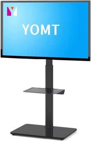 img 4 attached to 📺 YOMT 27-55 inch Floor TV Stand with Mount - Swivel Small TV Stand for Bedroom, Living Room, and Corner - Black, Compatible with LCD, LED, OLED TVs