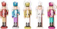 🎄 clever creations mixed soldiers 5 pack 6 inch traditional wooden nutcracker ornaments: festive christmas tree décor that adds charm and elegance logo