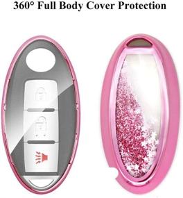 img 3 attached to 🔑 Stylish Pink Senauto Quicksand Key Fob Cover Case for Infiniti & Nissan Vehicles