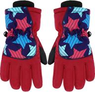 🧤 girls' winter weather accessories: waterproof printed mittens logo