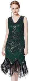 img 4 attached to Metme Women's Flapper Dress: Beaded & Fringed 1920s V-Neck Gatsby Prom Theme Dress