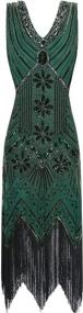 img 3 attached to Metme Women's Flapper Dress: Beaded & Fringed 1920s V-Neck Gatsby Prom Theme Dress