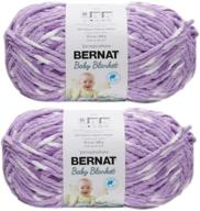 🐑 soft and snuggly: bernat baby blanket yarn big ball 2-pack (violet posie) logo