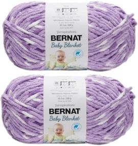 img 2 attached to Мягкая и уютная: Bernat Baby Blanket Yarn Big Ball 2-Pack (фиолетовая гортензия)