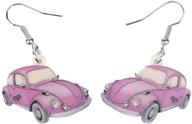 🚗 newei acrylic car earrings for women – novelty dangle drop fashion jewelry with transportation ornaments – unique charm gift logo