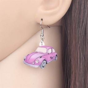 img 3 attached to 🚗 NEWEI Acrylic Car Earrings for Women – Novelty Dangle Drop Fashion Jewelry with Transportation Ornaments – Unique Charm Gift