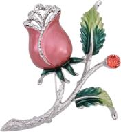 🌷 elegant obonnie gold/silver tone cz crystal tulip flower brooch pin: ideal for wedding, bridal, prom, party & banquet logo