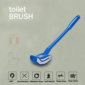 img 4 attached to 🚽 2pc Blue Toilet Brush Set: Scratch-Free, Deep Cleaning, Easy-Grip, Anti-Splashing - Perfect for Under Rim Cleaning and Easy Storage