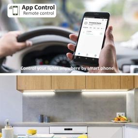 img 1 attached to 🔦 Enhance Your Space: LED Smart Under Cabinet Lights with Alexa,Siri, Echo, Google Home Compatibility (6 Lights Bar Kit)