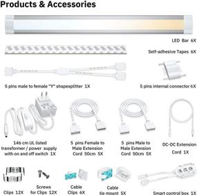 img 2 attached to 🔦 Enhance Your Space: LED Smart Under Cabinet Lights with Alexa,Siri, Echo, Google Home Compatibility (6 Lights Bar Kit)