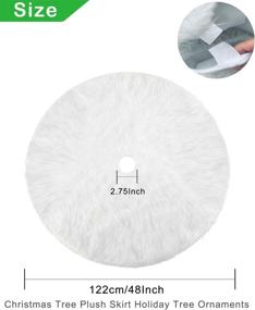 img 3 attached to LZND Christmas Tree Skirt - 48 Inches White Faux Fur Plush Tree Decoration for Merry Christmas Holiday Home - Large Tree Mat Decorations - Soft, Smooth & Thick Tree Skirt