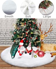 img 1 attached to LZND Christmas Tree Skirt - 48 Inches White Faux Fur Plush Tree Decoration for Merry Christmas Holiday Home - Large Tree Mat Decorations - Soft, Smooth & Thick Tree Skirt