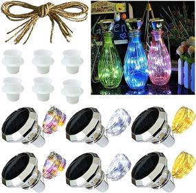 img 4 attached to 🍷 Solar Powered Wine Bottle Lights – Diamond Cork Lights 6-Pack, 20 LED, Indoor/Outdoor Garden Decoration String Lights for DIY, Décor, Party, Wedding, Christmas, Halloween – Mixed Packaging
