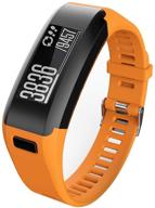 orange small replacement bands for garmin vivosmart hr watch - bossblue soft silicone bands logo