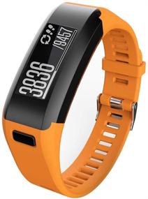 img 4 attached to Orange Small Replacement Bands for Garmin Vivosmart HR Watch - BossBlue Soft Silicone Bands