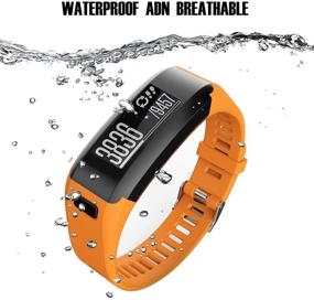 img 3 attached to Orange Small Replacement Bands for Garmin Vivosmart HR Watch - BossBlue Soft Silicone Bands