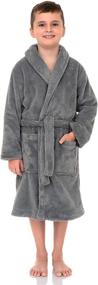 img 4 attached to 🧒 Boys Plush Shawl Fleece Bathrobe by TowelSelections